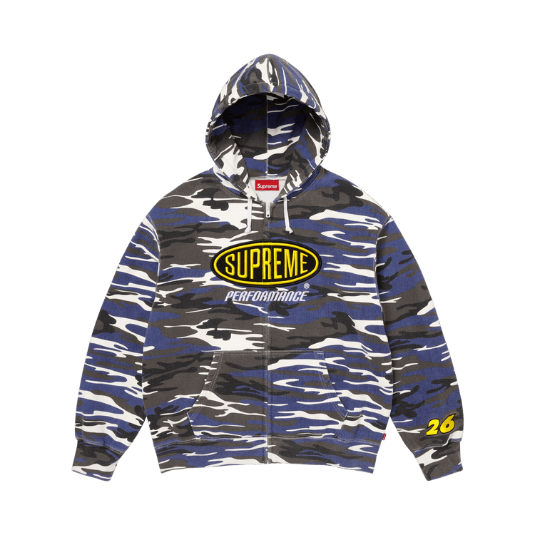 Supreme Performance Zip Up Hooded Sweatshirt 'Blue Camo'
