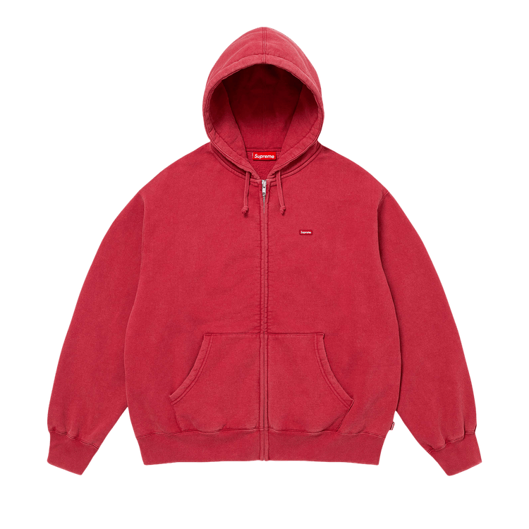 Supreme Small Box Zip Up Hooded Sweatshirt 'Dark Red'