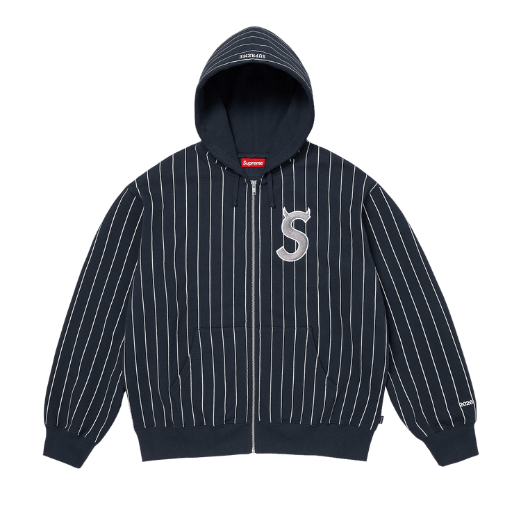 Supreme Devil S Logo Zip Up Hooded Sweatshirt 'Stripe'