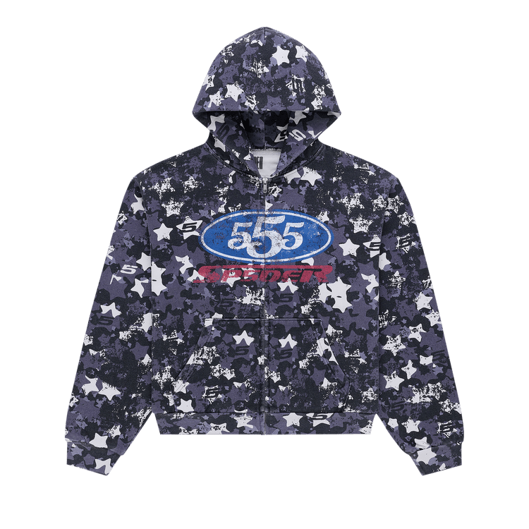 Sp5der R5cing Zip Hoodie 'Blue Camo'