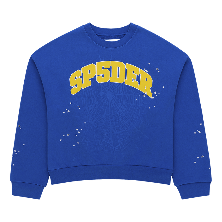 Sp5der Varsity Web Crewneck 'Blue'