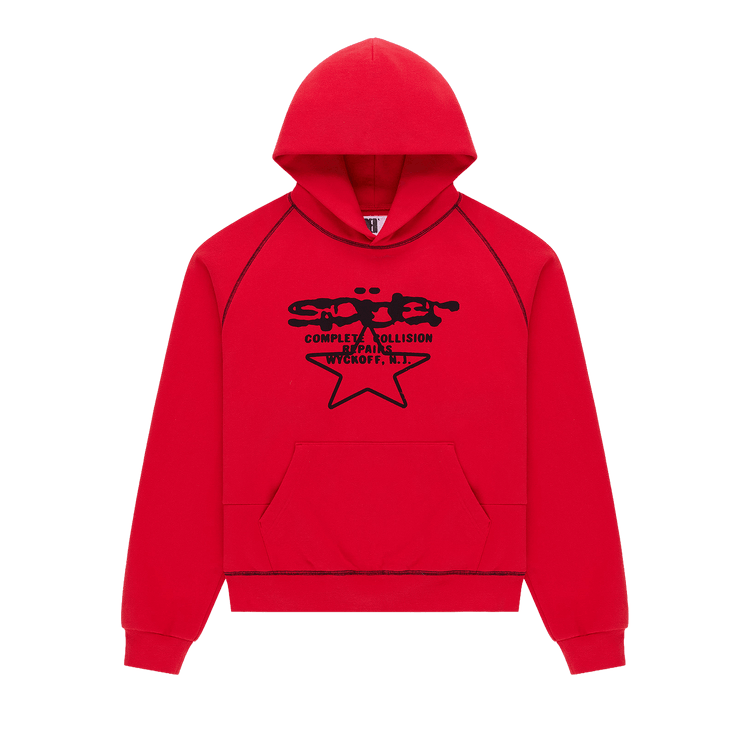 Sp5der Splat Collision Hoodie 'Red'