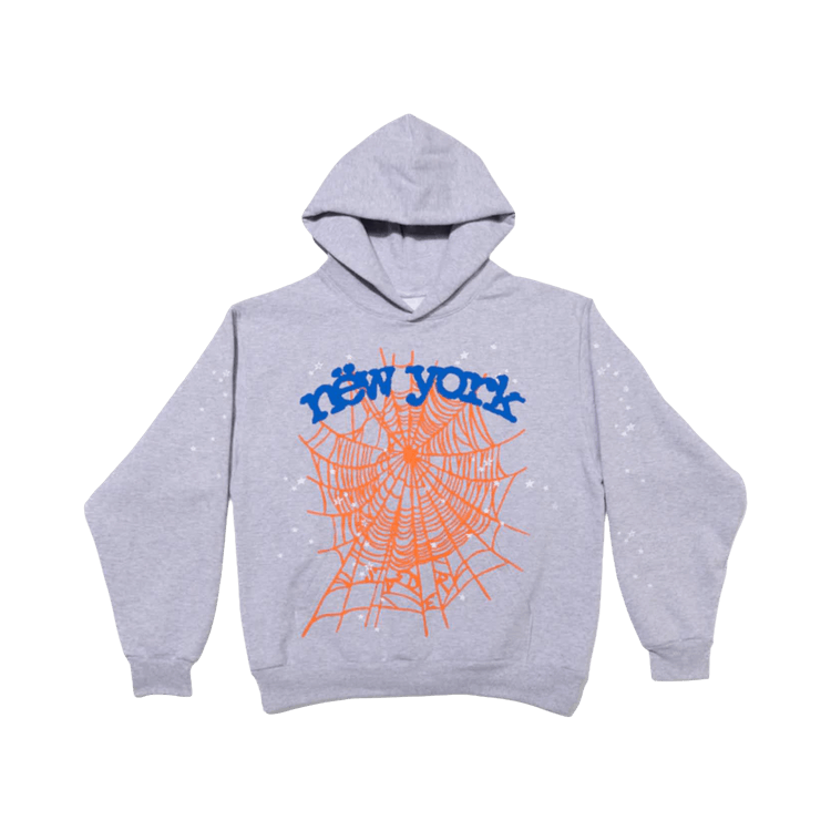 Sp5der OG Web V2 Knicks Home Hoodie 'Grey'