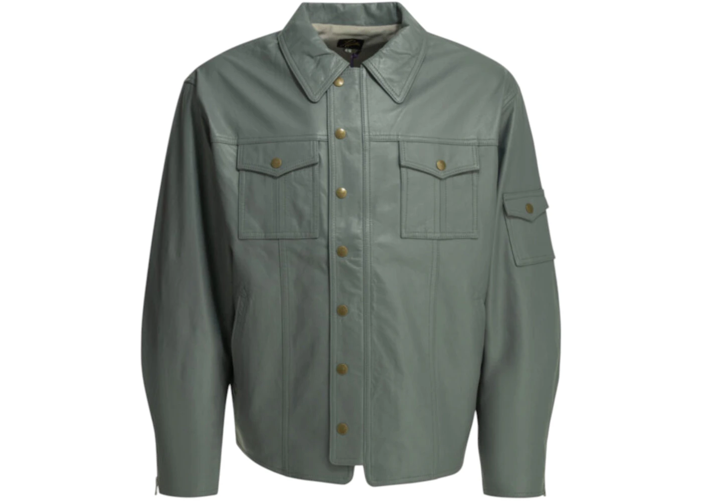 Needles Southern Leather Jacket Green