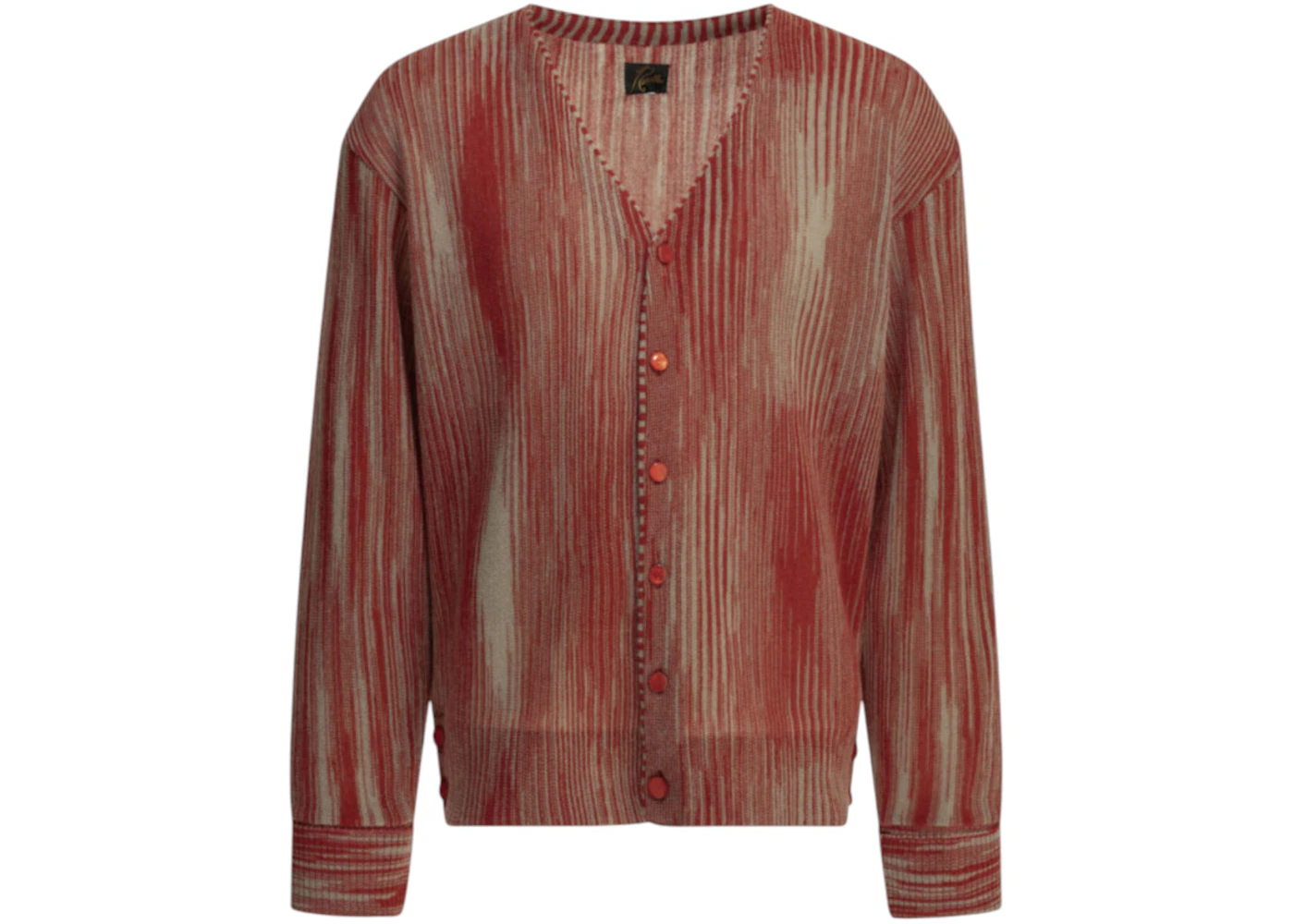 Needles Striped Cardigan Red