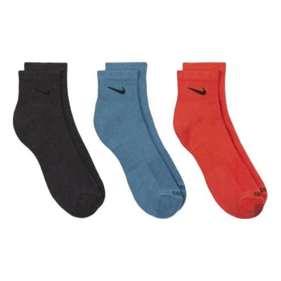 Nike Everyday Plus Cushioned Training Ankle Socks (3 Pairs) 'Black Blue Red'