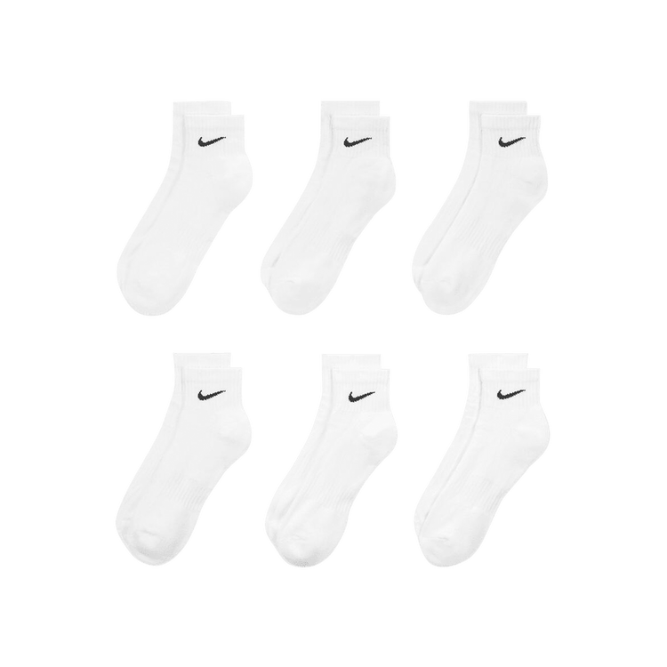 Nike Everyday Cushioned Ankle Socks (6 Pairs) 'White/Black'
