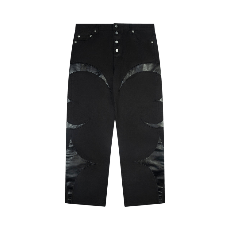 Thug Club Leather Washing Denim Pants 'Black'
