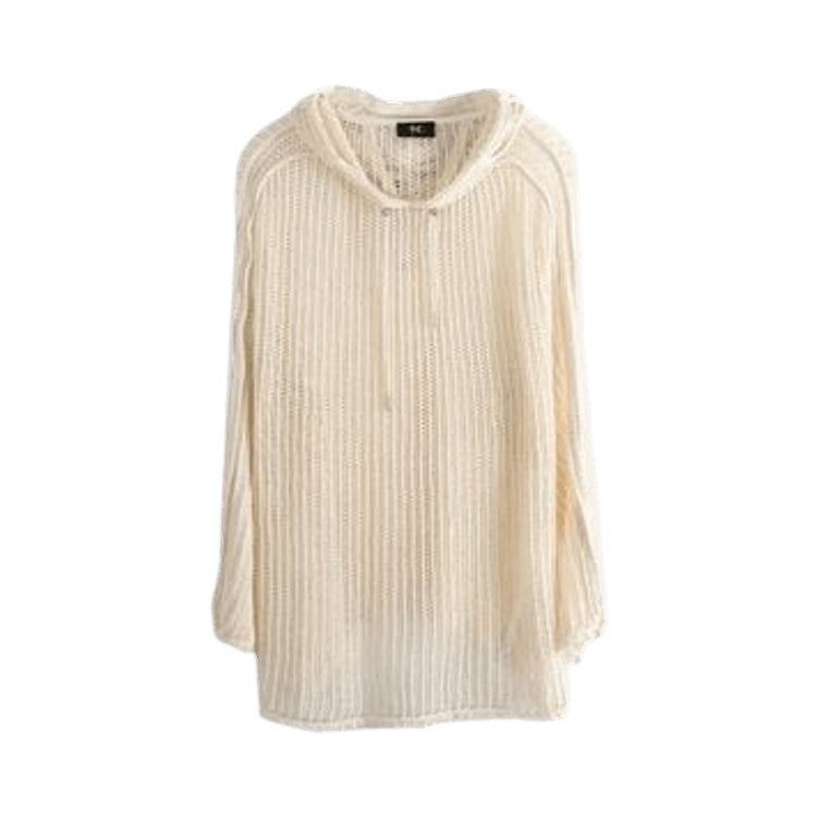Thug Club Line Mesh Knit Hoodie 'White'
