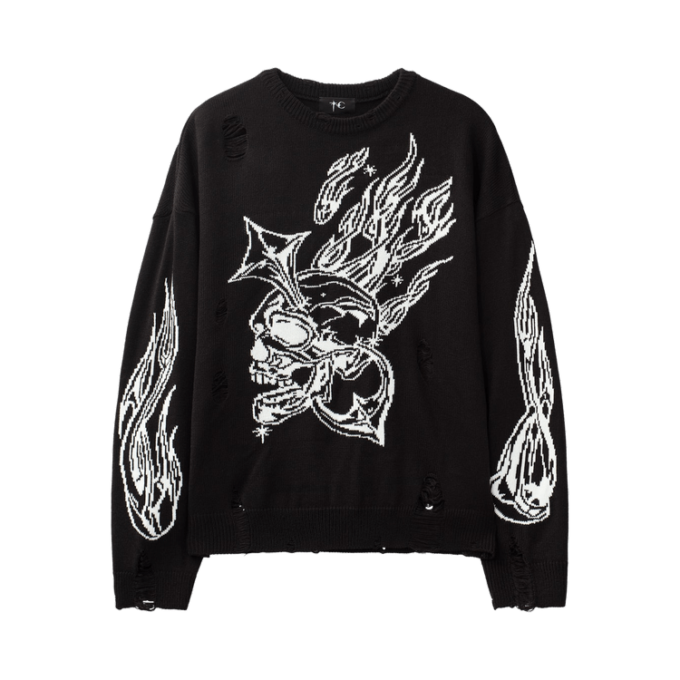 Thug Club Chrome Skull Knit Sweater 'Black'