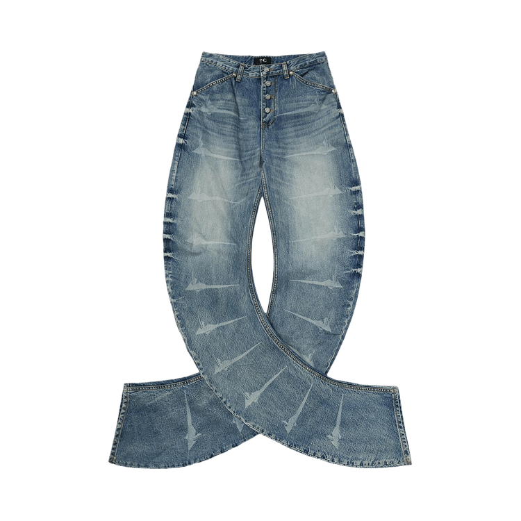 Thug Club Laser Washed Parkour Denim Pants 'Black'