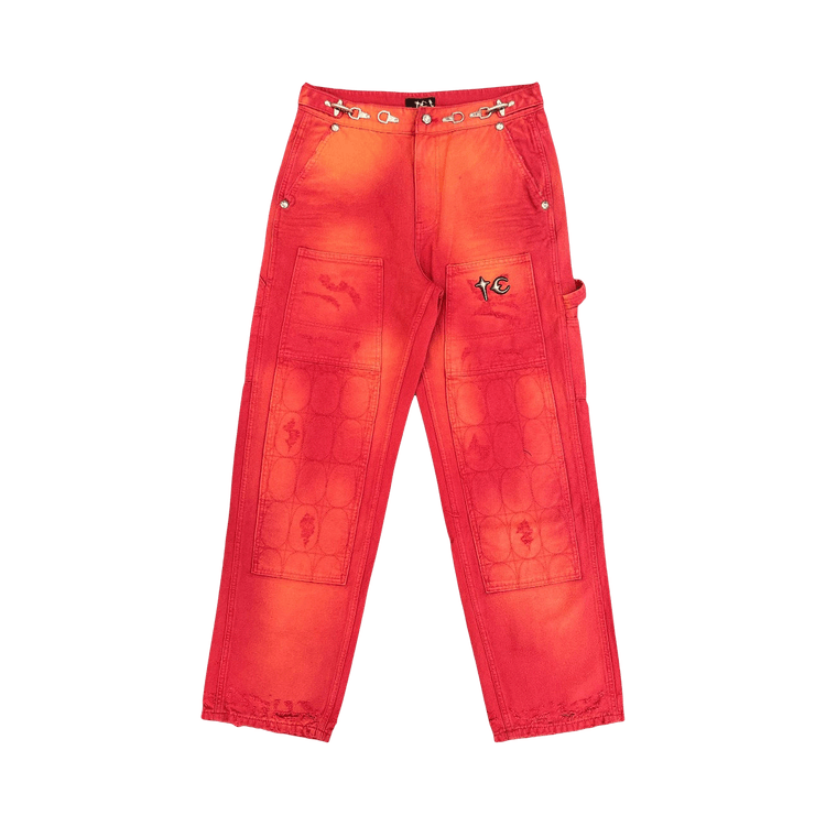 Thug Club Two Tone Washed Pants 'Red'