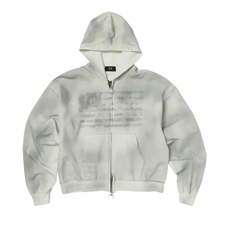 Thug Club Dirty Washed Old Glory Zip-Up Hoodie 'White'