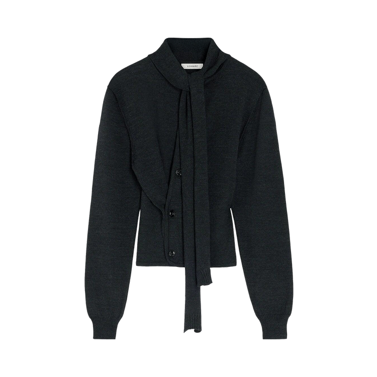 Lemaire Twisted Cardigan With Scarf 'Anthracite'