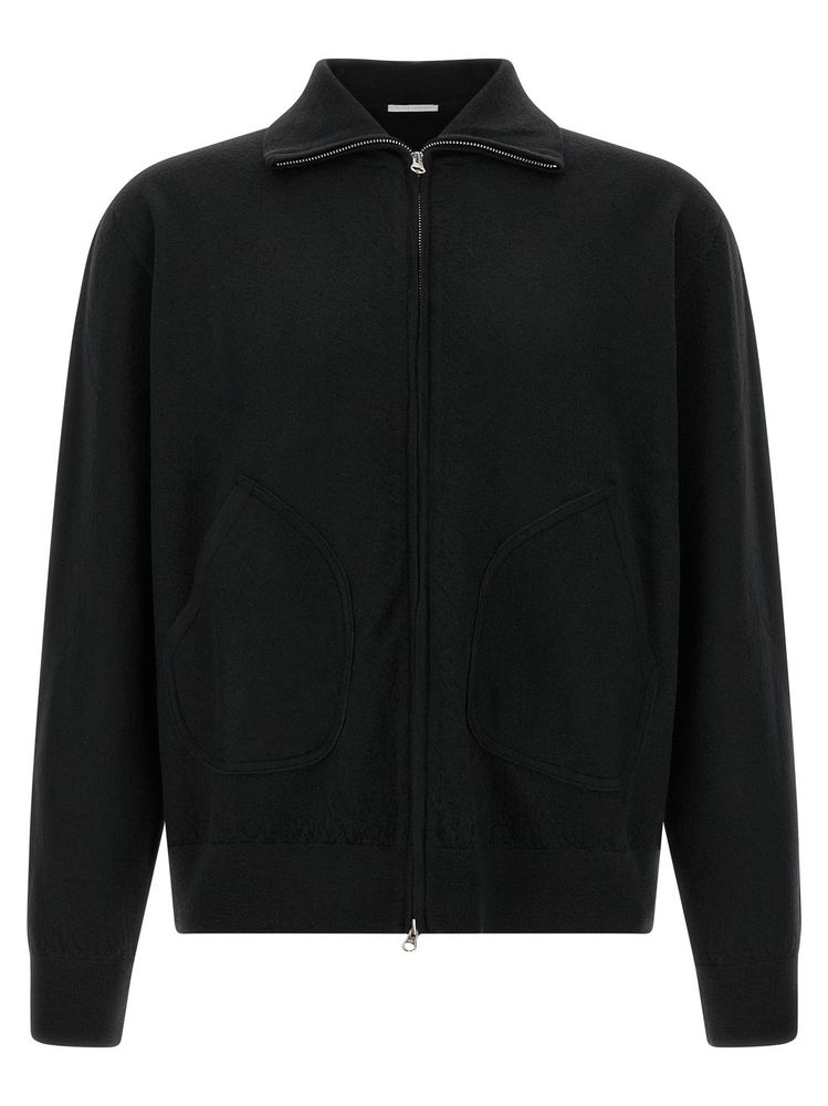 Oliver Lattughi Zip-Up Patch Pocket Sweater