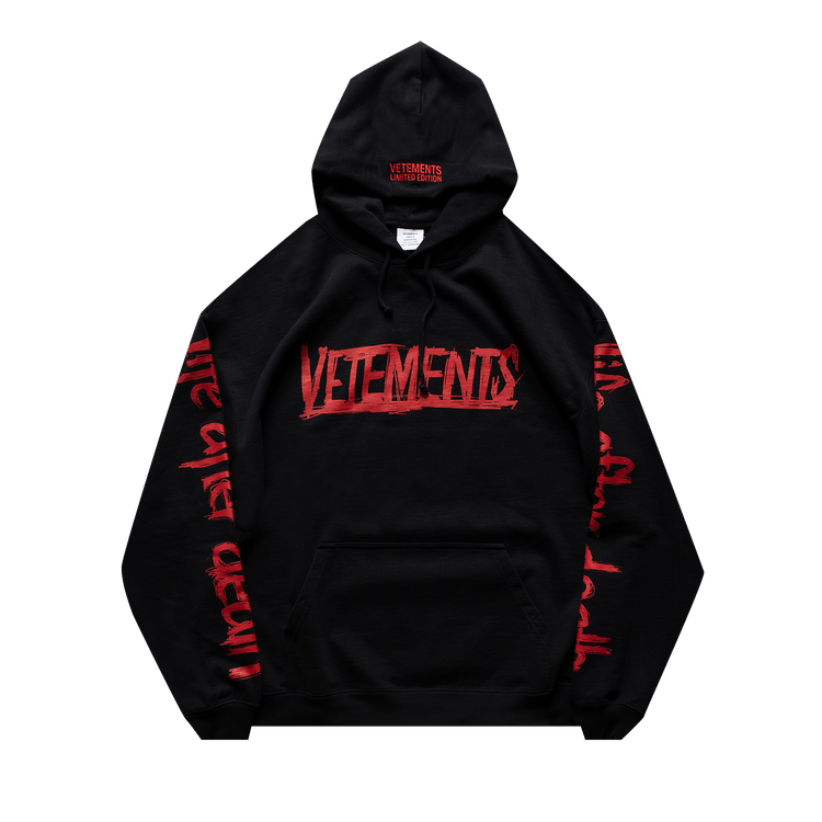 Vetements World Tour Logo Hoodie 'Black/Red'
