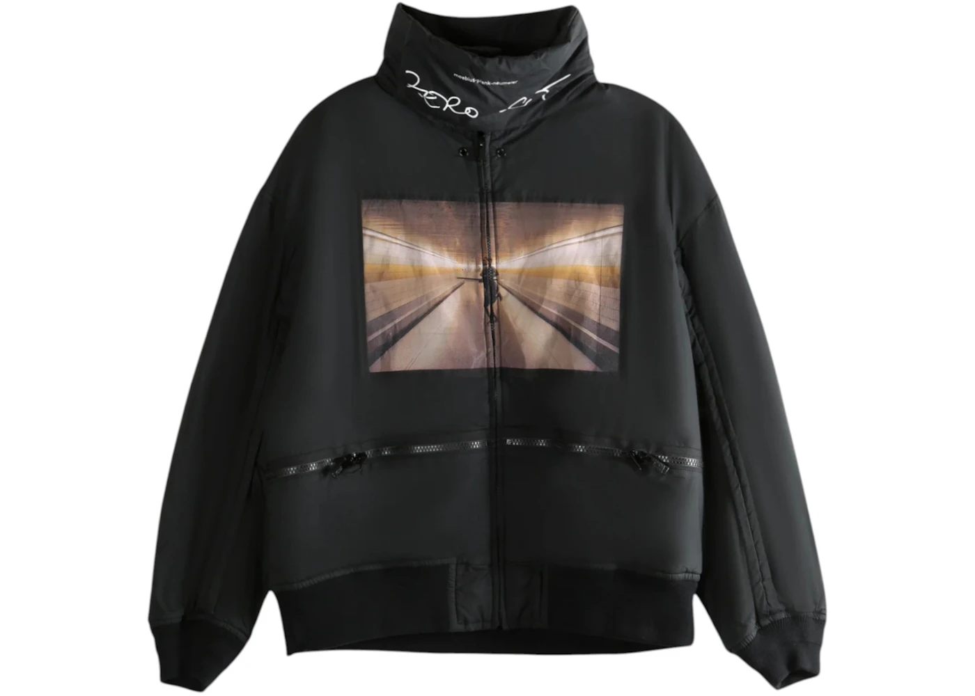 Undercover Elastic Hem Cotton Blouson Coat Black