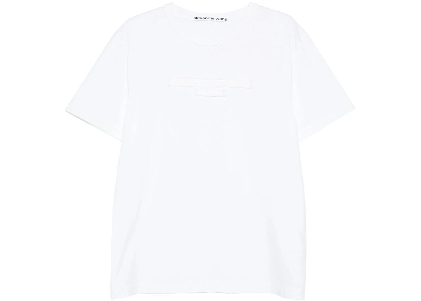Alexander Wang Distressed Logo Short Sleeve Tee White
