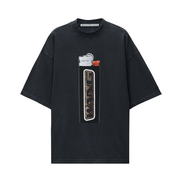 Alexander Wang Short-Sleeve Tee with Lighter Graphic 'Washed Black'