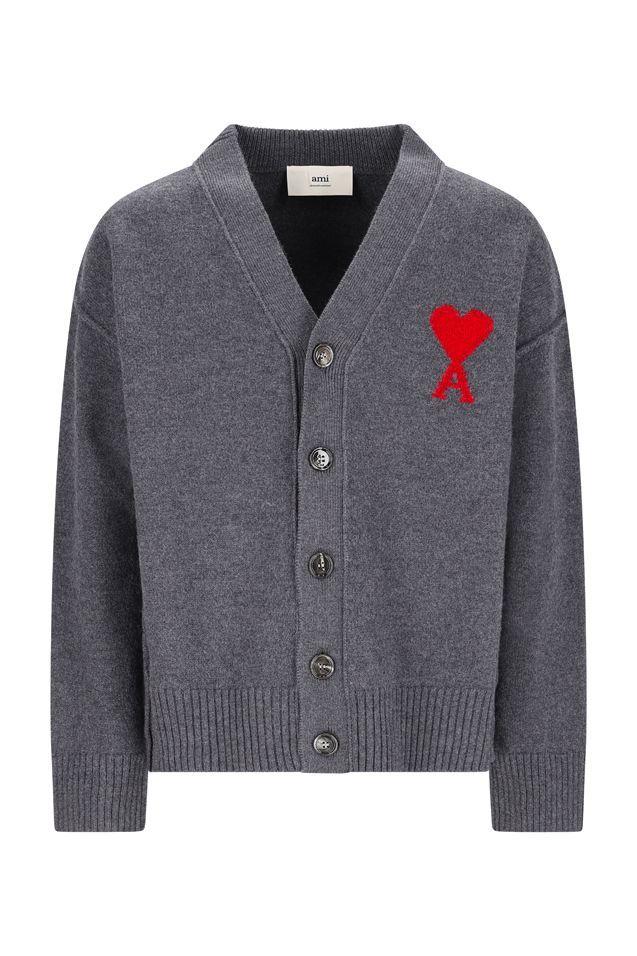 AMI Paris Ami de Coeur V-Neck Cardigan