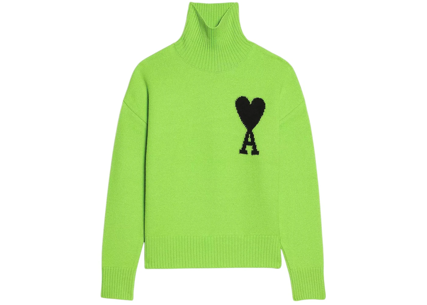 Ami Paris Ami de Cœur Turtleneck Sweater Green/Black
