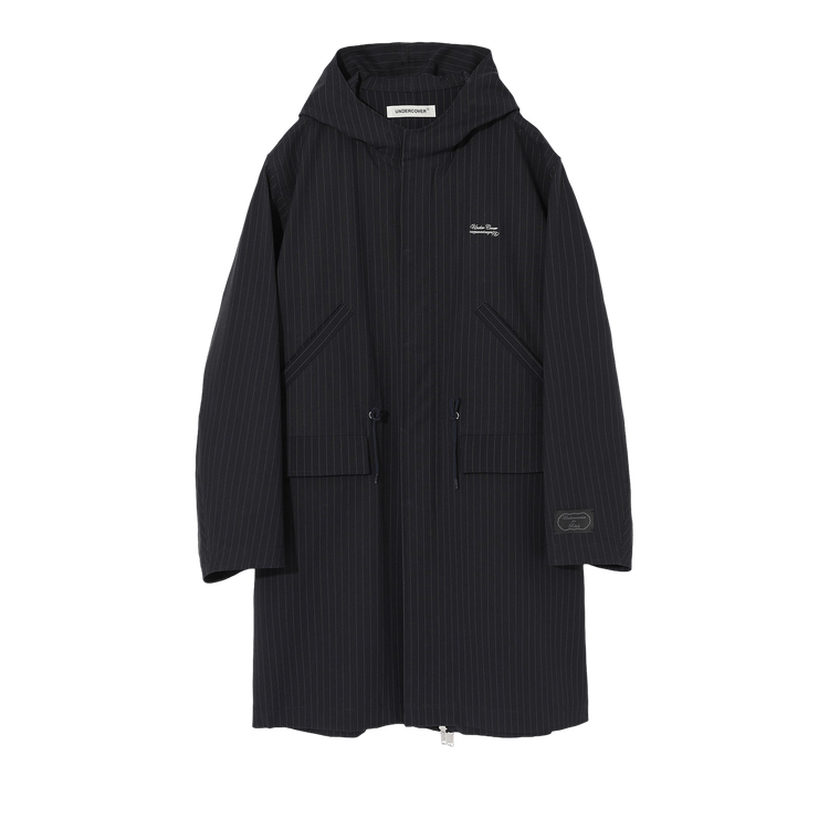 Undercover Hooded Drawstring Long Coat 'Navy'