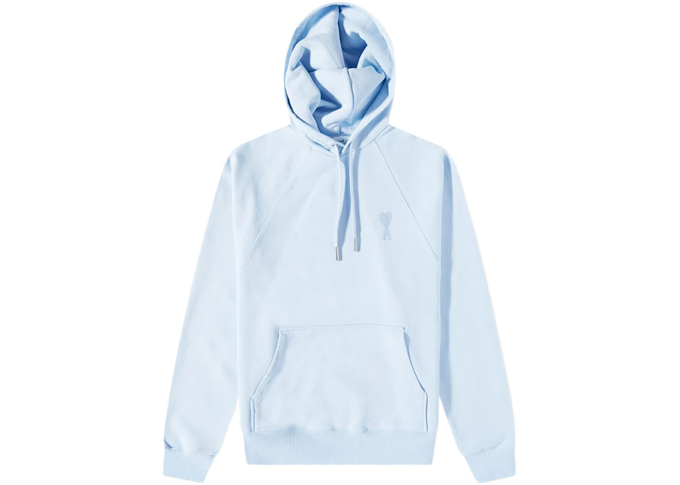 Ami Paris Ami De Coeur Tonal Popover Hoodie Sky Blue
