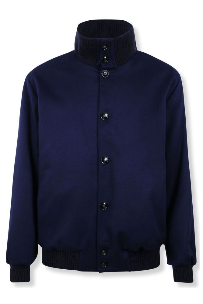Kiton Ribbed Trim Bomber Jacket