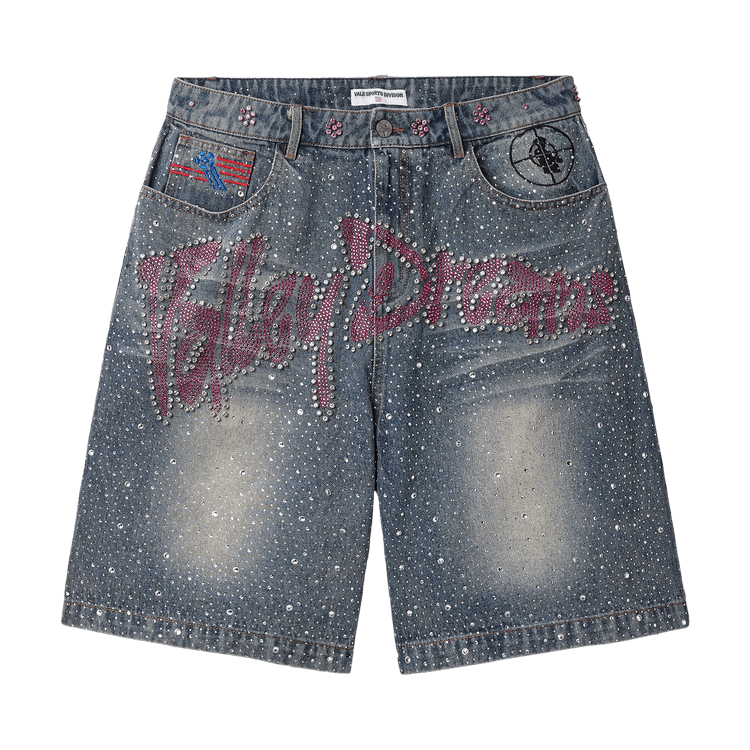 Vale Forever Iced Out Jorts 'Mid Blue'