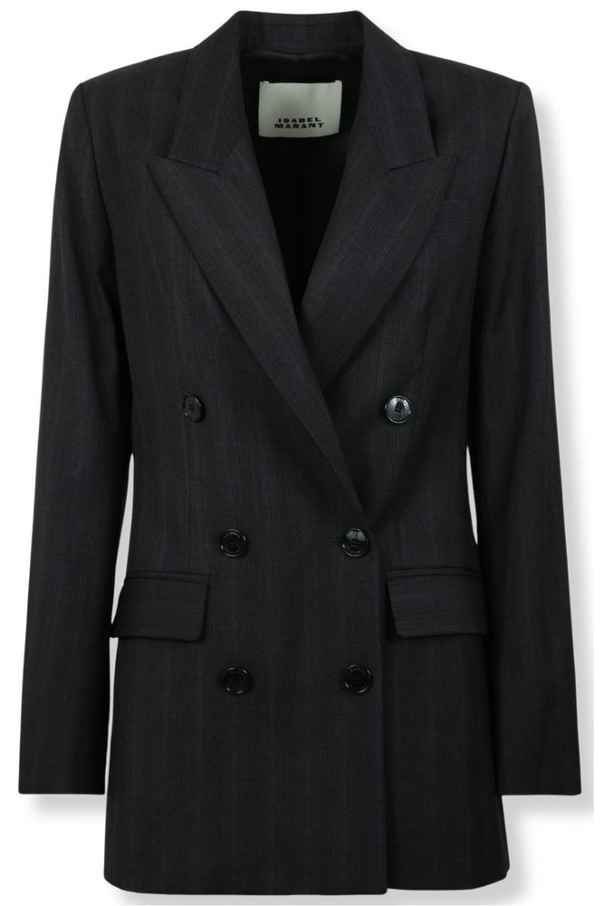 Isabel Marant Jevima Pinstripe Double-Breasted Blazer