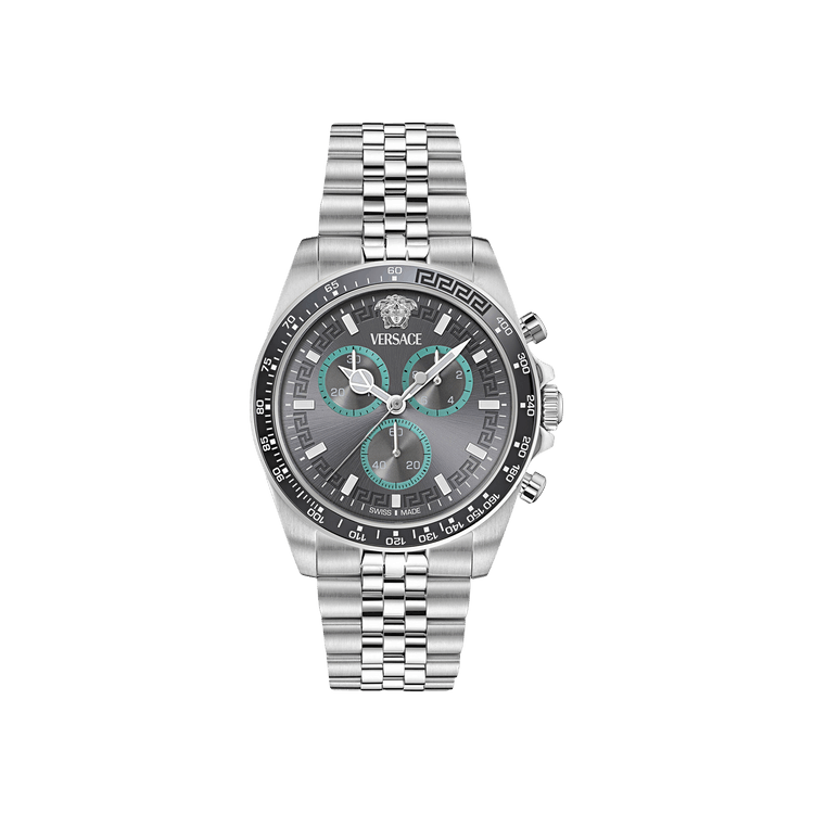 Versace Greca Chrono Wave Bracelet Watch 'Stainless Steel'