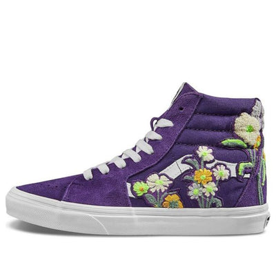 Vans SK8-HI Floral Boucle Sneaker In Violet Indigo/ True White