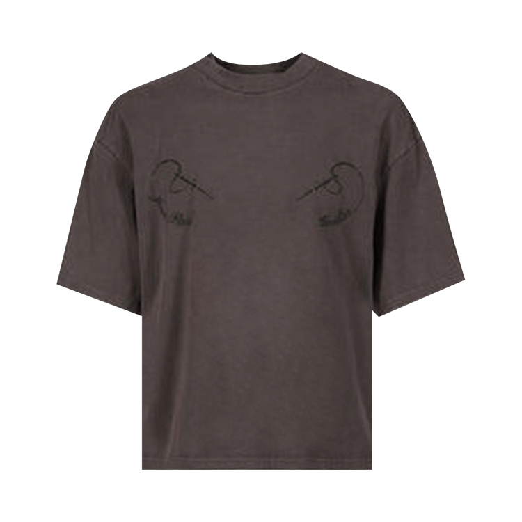 Jean Paul Gaultier Cotton Oversized Tee Embroidered Needles Jean Paul Gaultier 'Dark Grey'