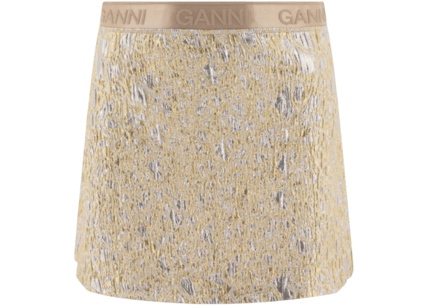 Ganni Women's Gold and Silver Mini Skirt Gold