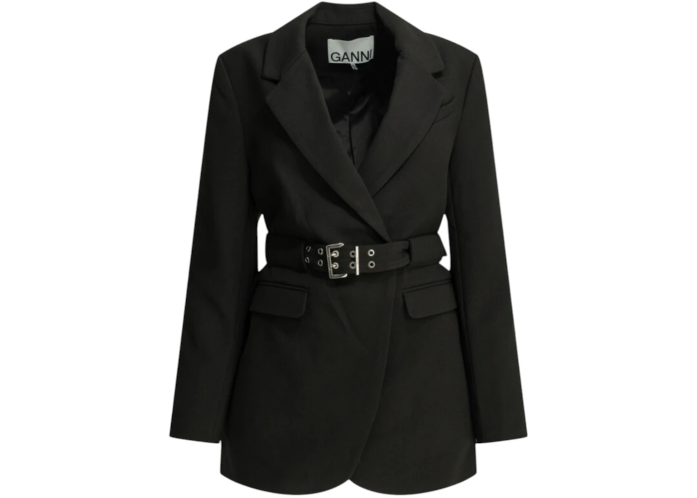 Ganni Crepe Blazer Black