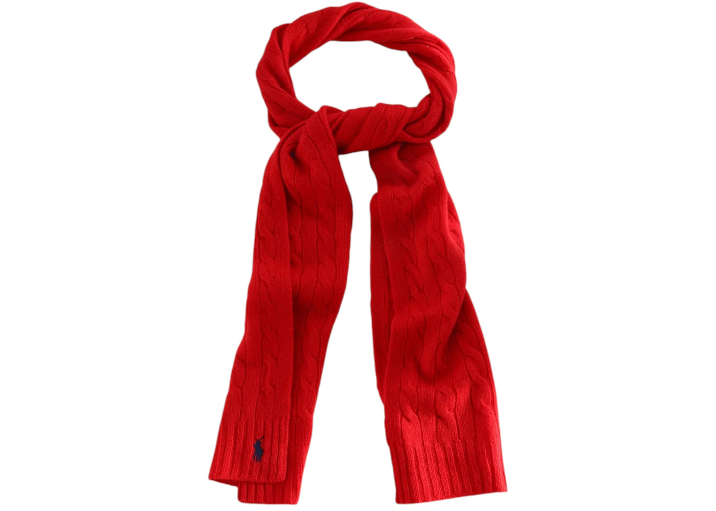 Polo Ralph Lauren Wool Cashmere Classic Cable Scarf Red