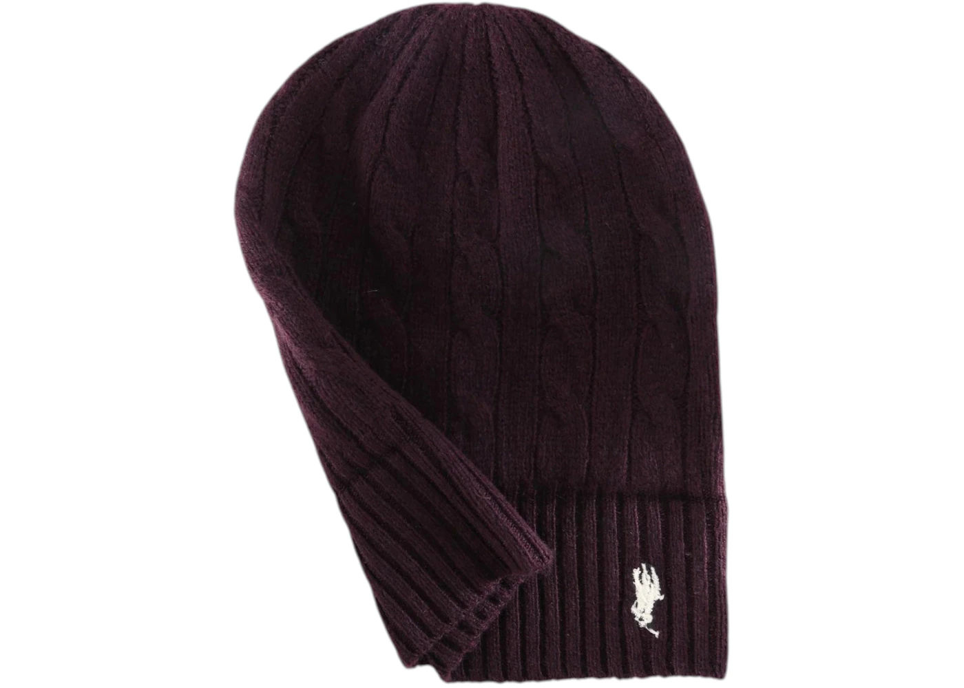 Polo Ralph Lauren Wool Cashmere Cable Beanie Purple