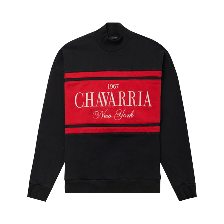 Willy Chavarria Stripe Gilroy Crewneck 'Black'