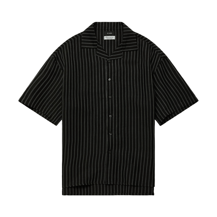 Willy Chavarria Camp Collar Short-Sleeve Shirt 'Black/White Stripe'