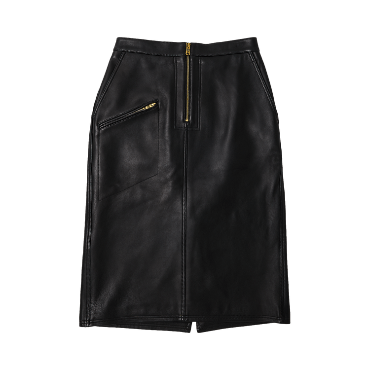 Willy Chavarria Leather Skirt 'Black'