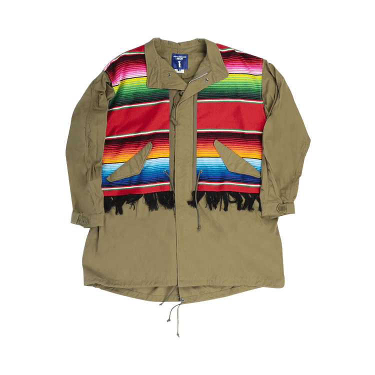 Junya Watanabe Serape Coat 'Khaki/Red/Green/Yellow'