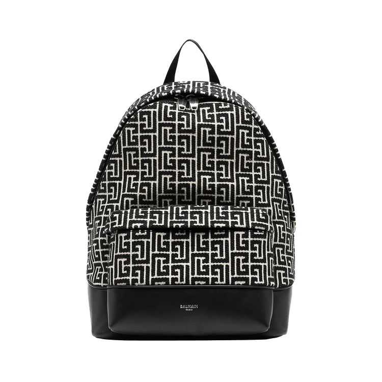Balmain 1945 City Monogram Jacquard Backpack 'Ivoire/Noir'