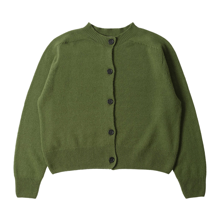 Margaret Howell Small Crew Neck Cardigan 'Wheatgrass'