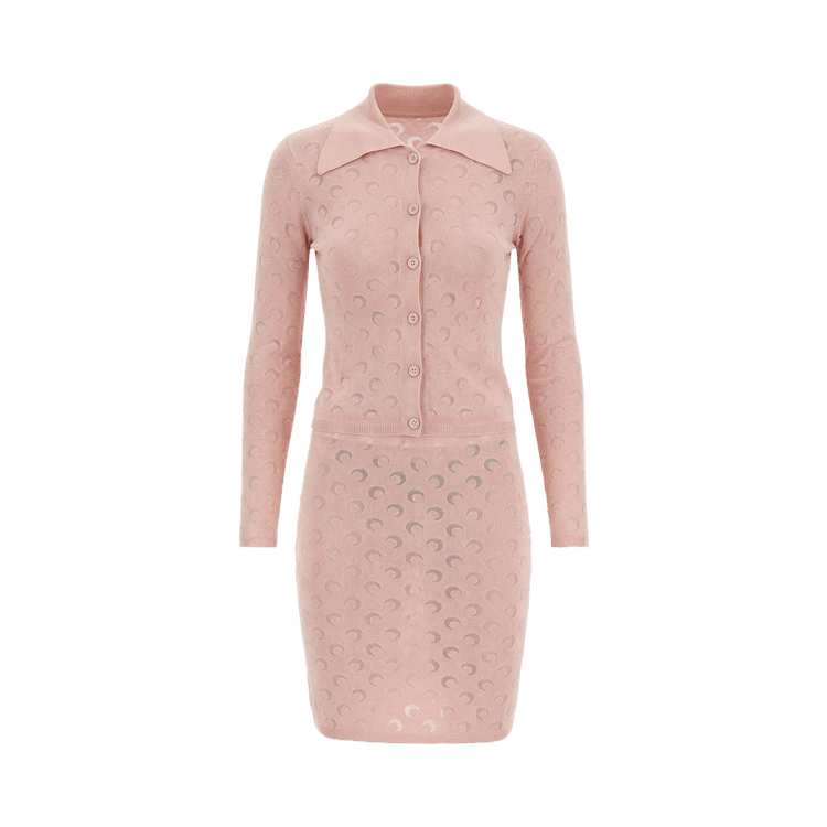 Marine Serre Moon Devore Long-Sleeve Shirt 'Light Pink'
