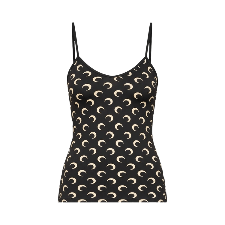 Marine Serre Moon Printed Jersey Straps Top 'Inverse Tan'