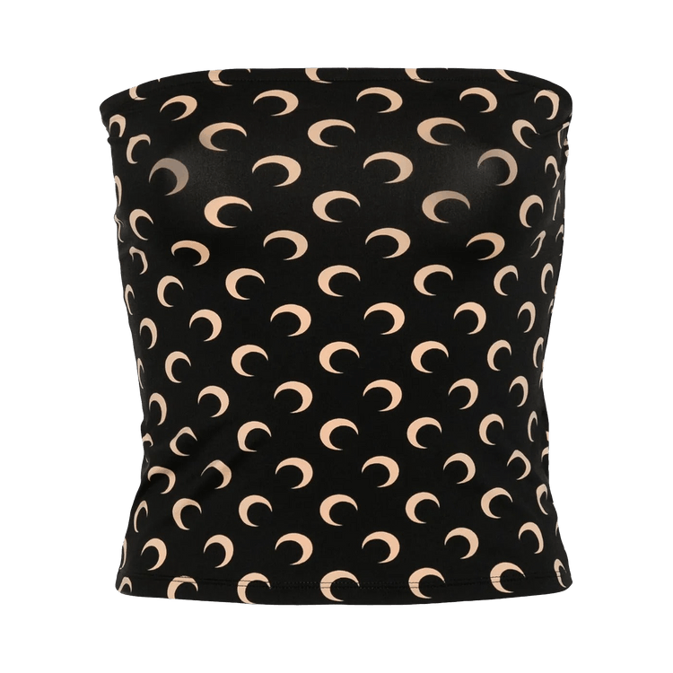 Marine Serre Moon Printed Jersey Second Skin Tube Top 'Inverse Tan'