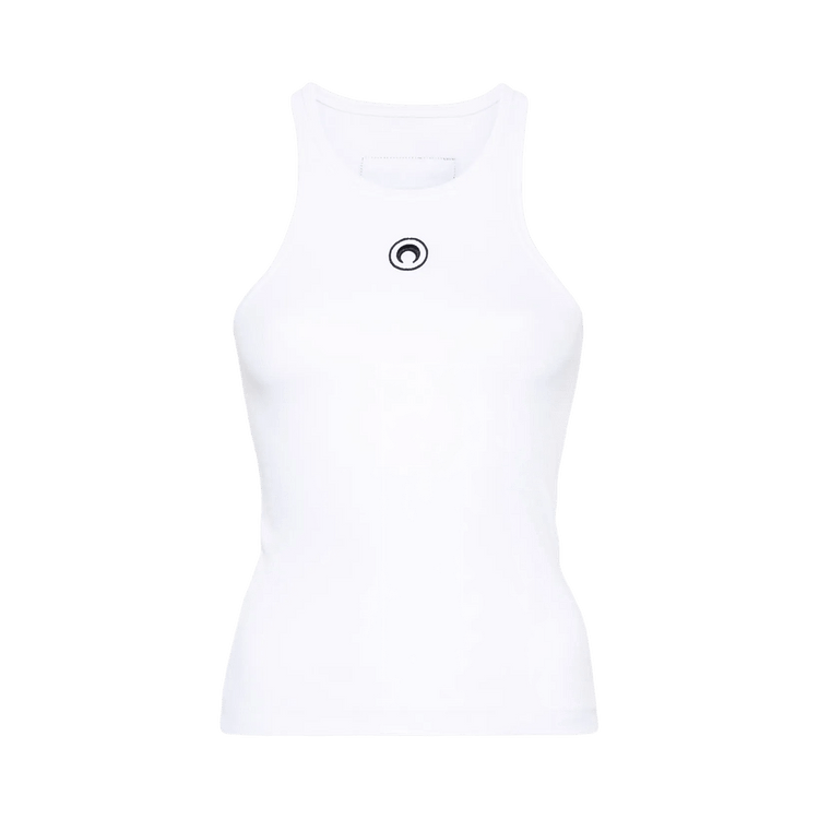 Marine Serre Moon Logo Ribbed Jersey Tank Top 'White'