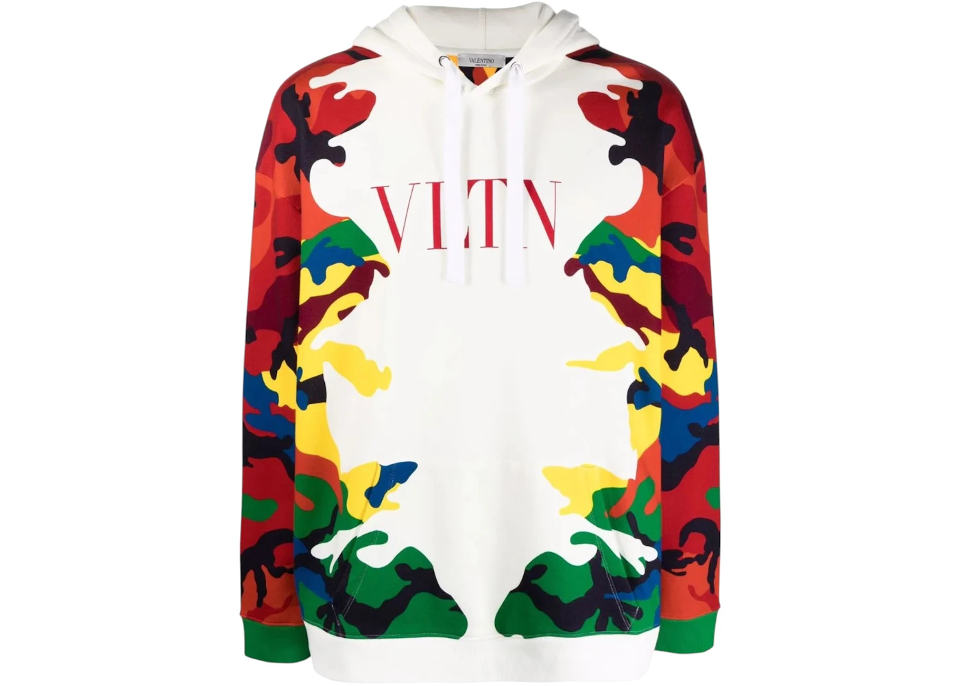 Valentino Camou7 Print Hoodie White