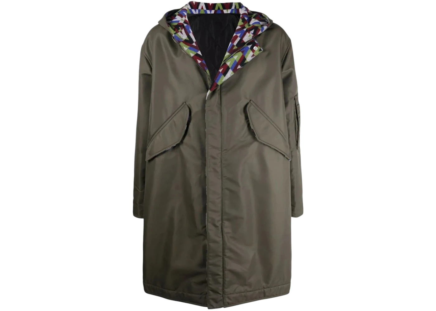 Valentino Garavani Optical-Print Parka Coat Green
