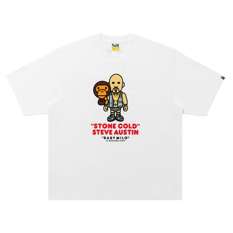 BAPE x WWE Stone Cold Steve Austin Baby Milo Relaxed Fit Tee 'White'